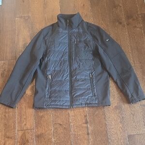 Calvin Klein Mens Quilted Black Performance Zip Jacket Stand Up Collar  Coat EUC